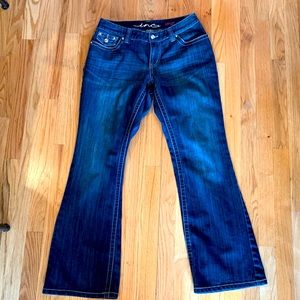 Ink dark blue,  boot cut curvy fit jeans size 8